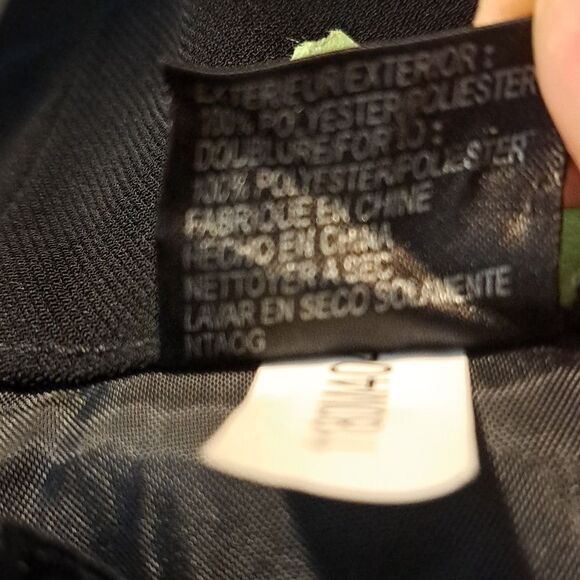 Trousers Women’s Black Wide Leg Front Button Zip Fly Lined Sz 12 Polyester Crepe - Picture 6 of 11